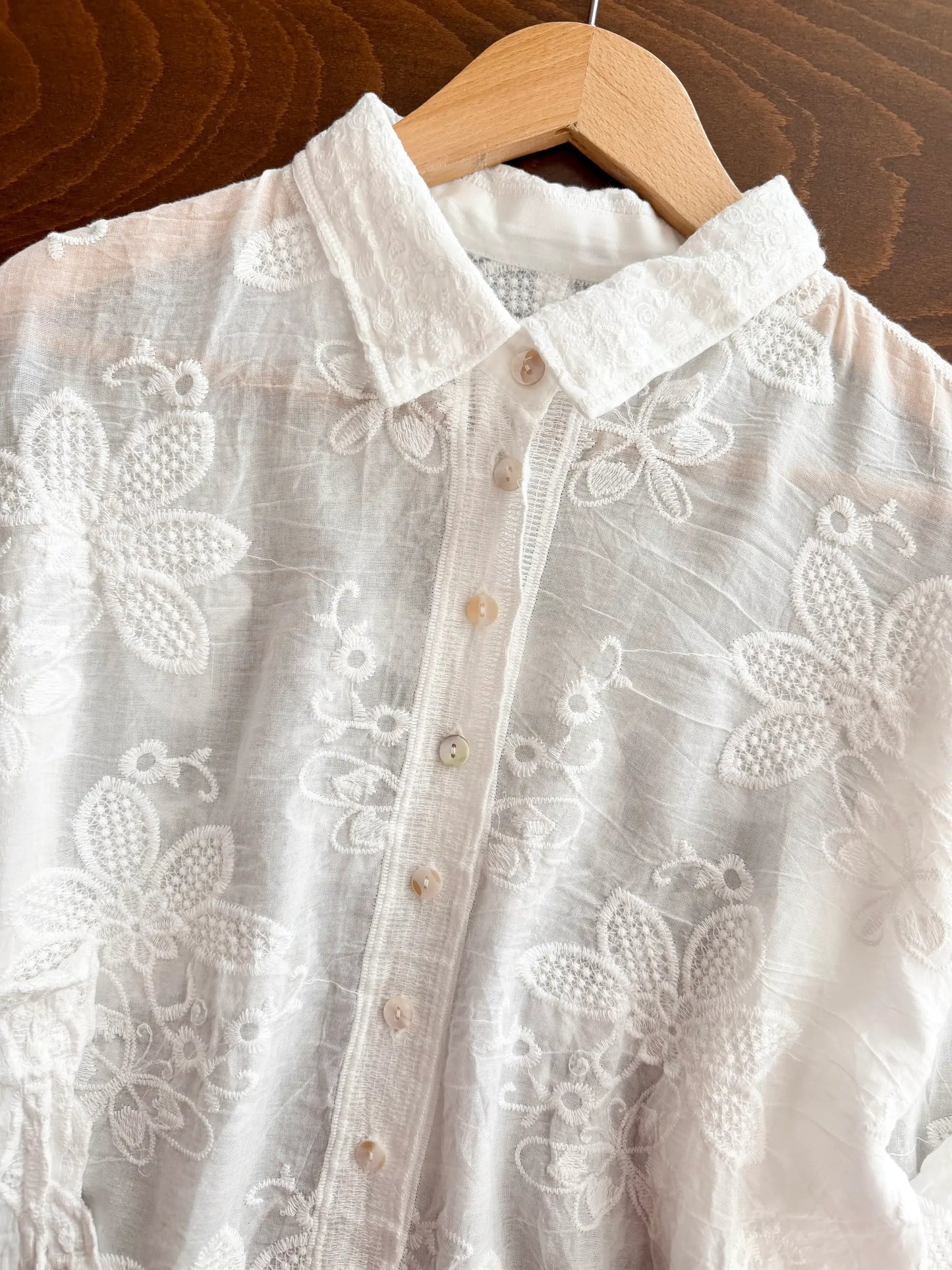 Floral Embroidered Imported Shirt
