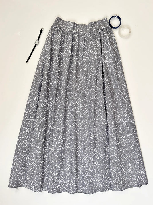 Mini Floral Waist Gathered Flared Skirt