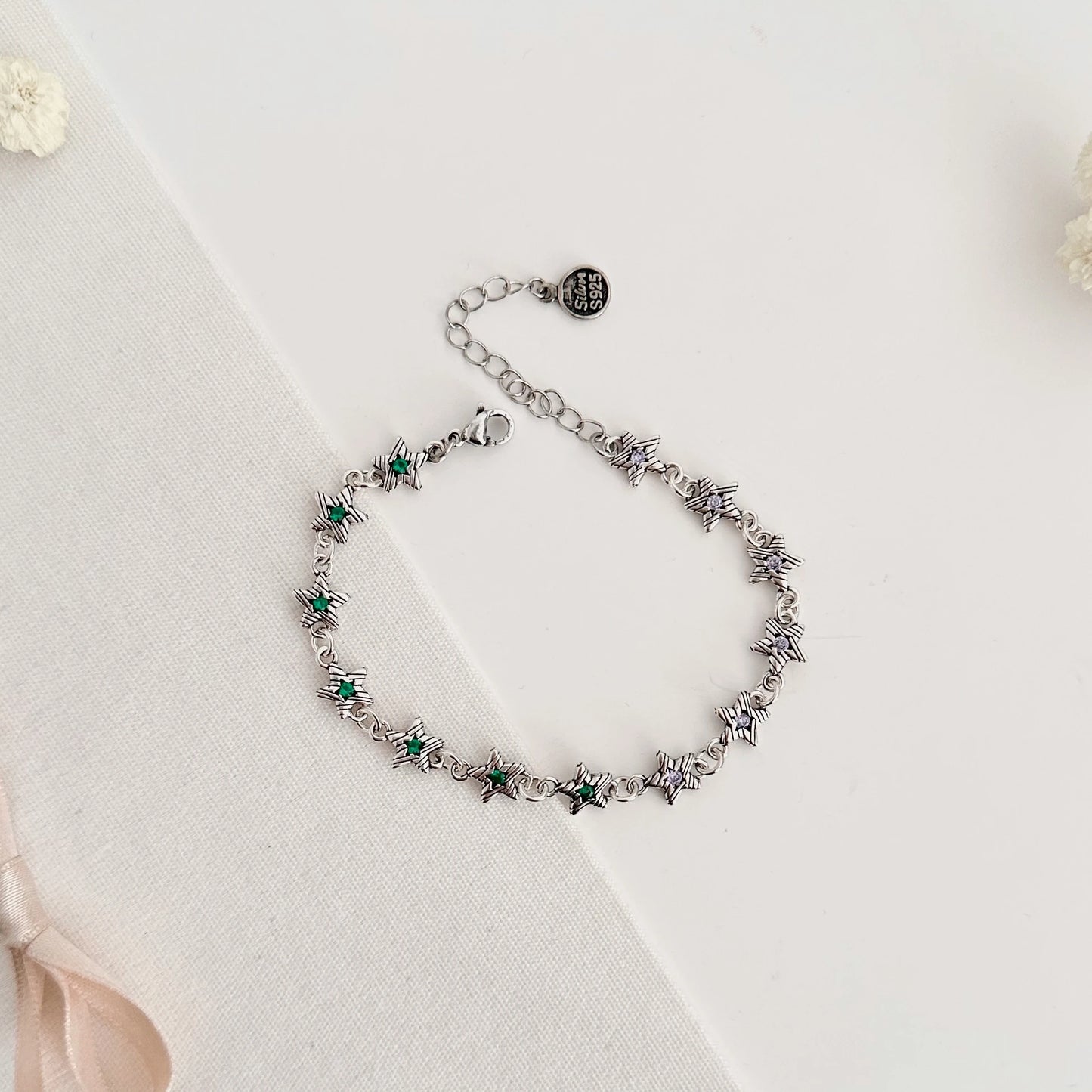 Steel & Silver Mixed Star Bracelet