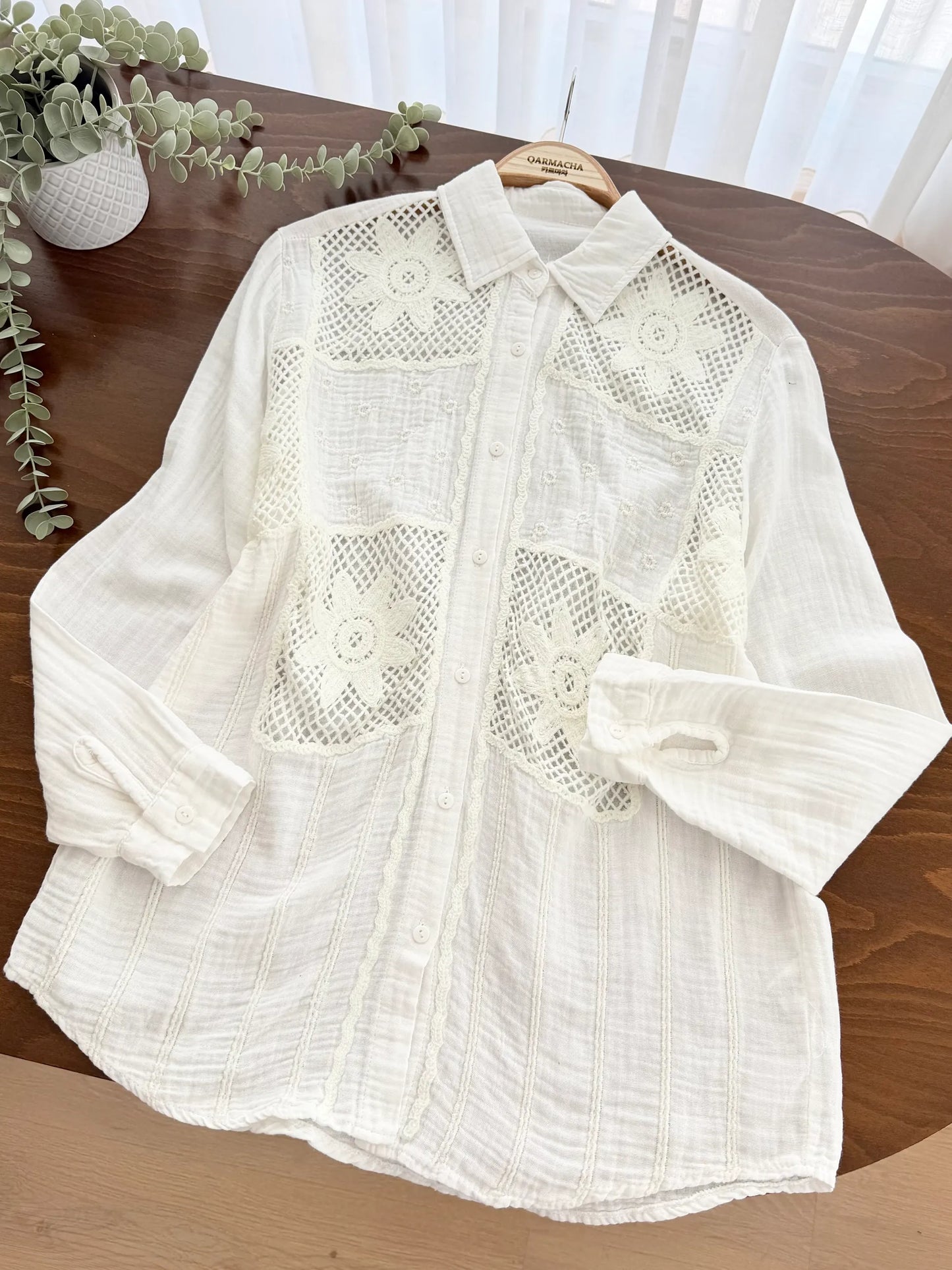 Muslin Embroidered Shirt