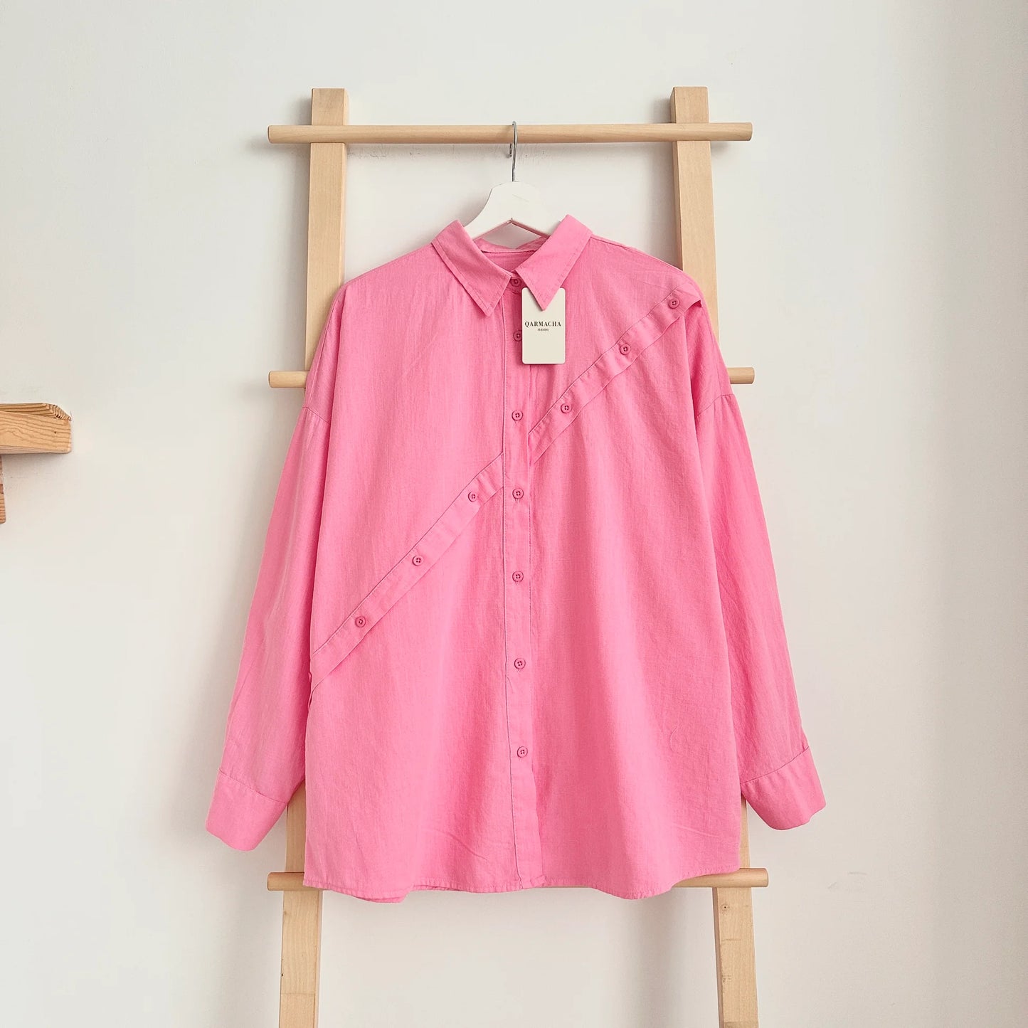 Cross Button Detail Shirt