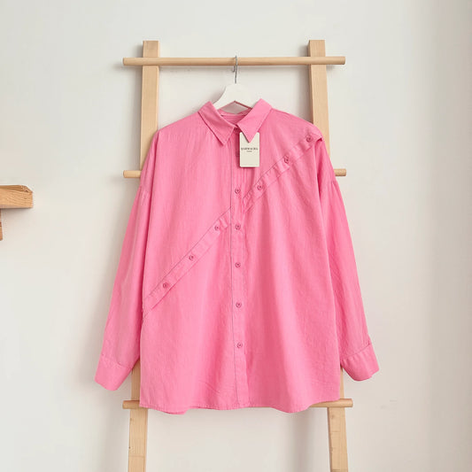Cross Button Detail Shirt