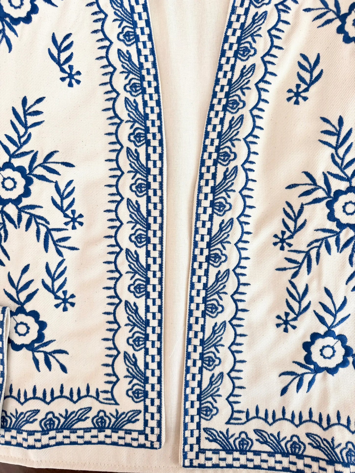Imported Blue Embroidered Jacket