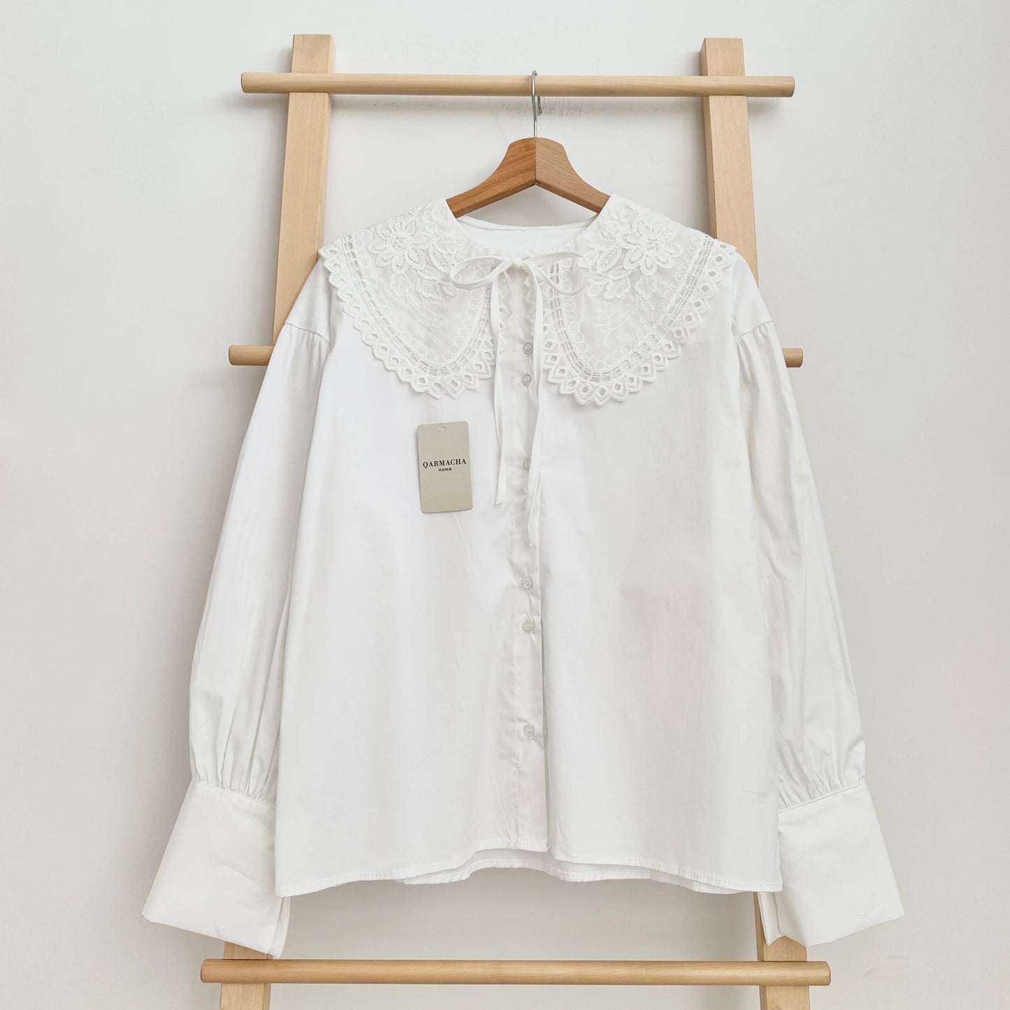 Floral Lace Collared Shirt
