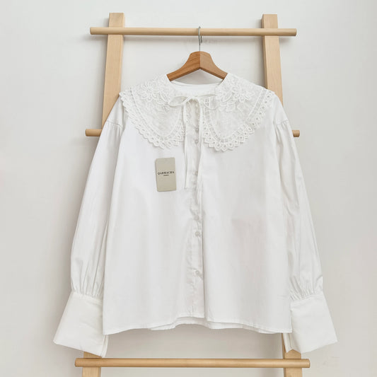 Floral Lace Collared Shirt