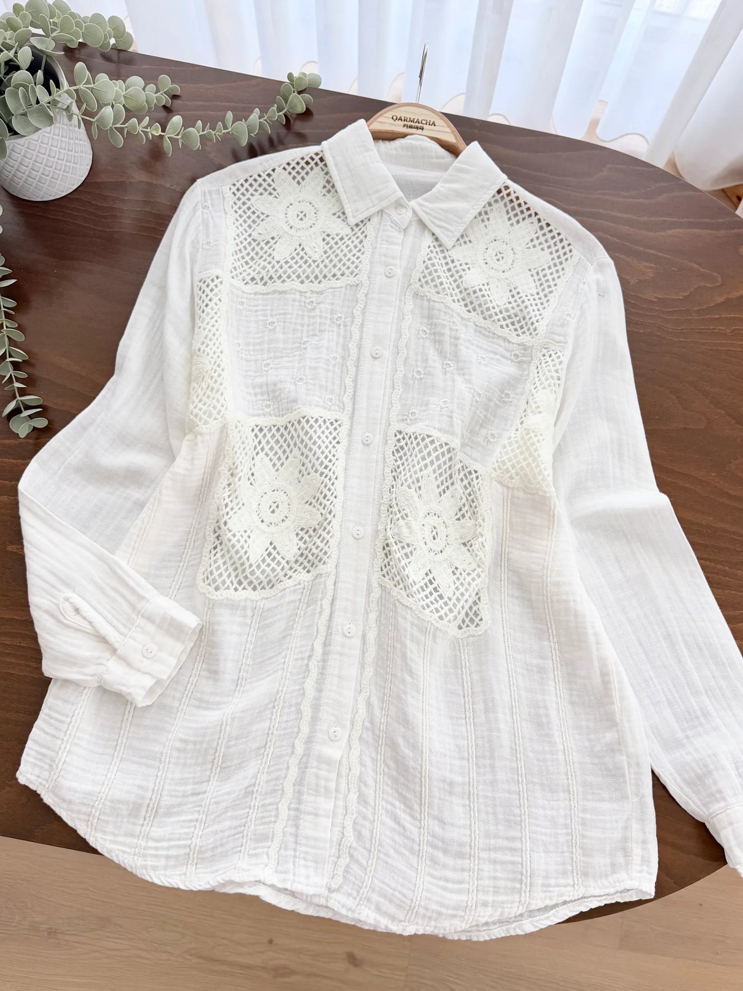 Muslin Embroidered Shirt