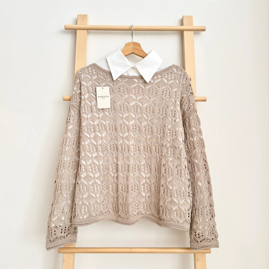 Patterned Eyelet Blouse