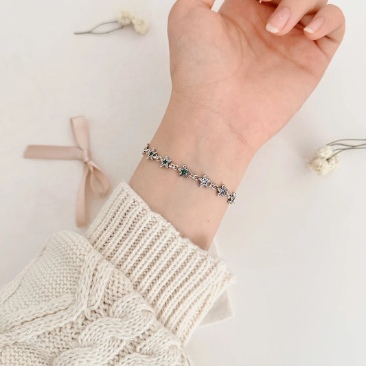 Steel & Silver Mixed Star Bracelet