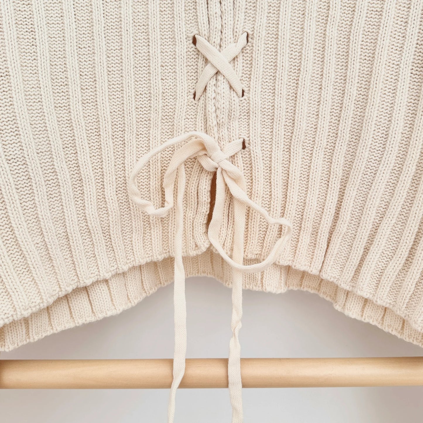 Cross Drawstring Crop Sweater