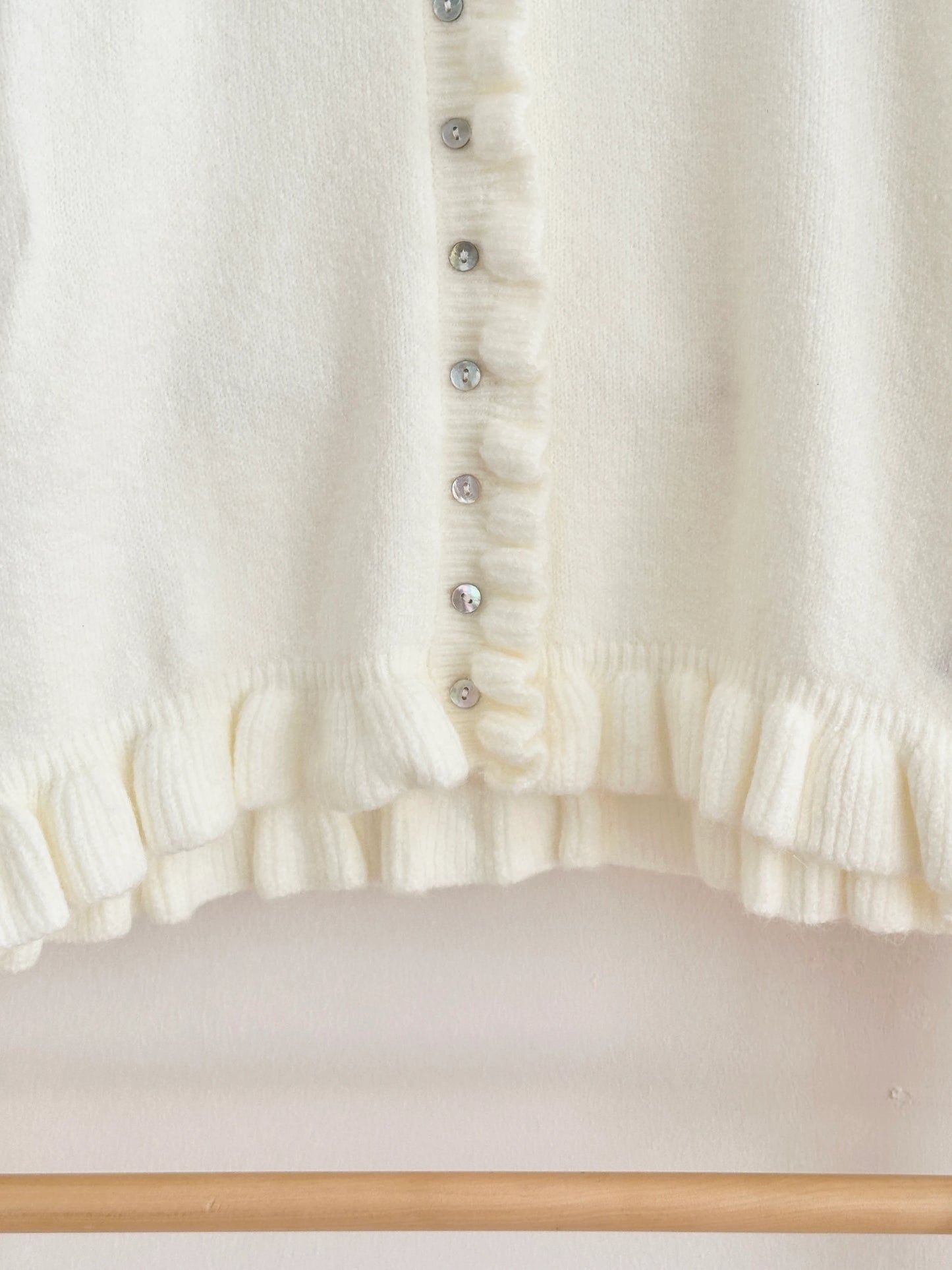 Ruffle Detail Knit Cardigan