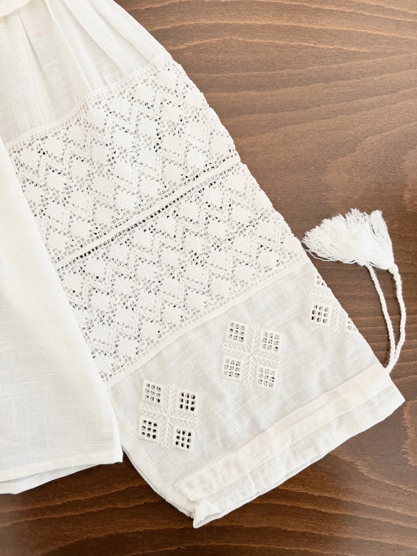 Baklava Embroidered Tasseled Blouse