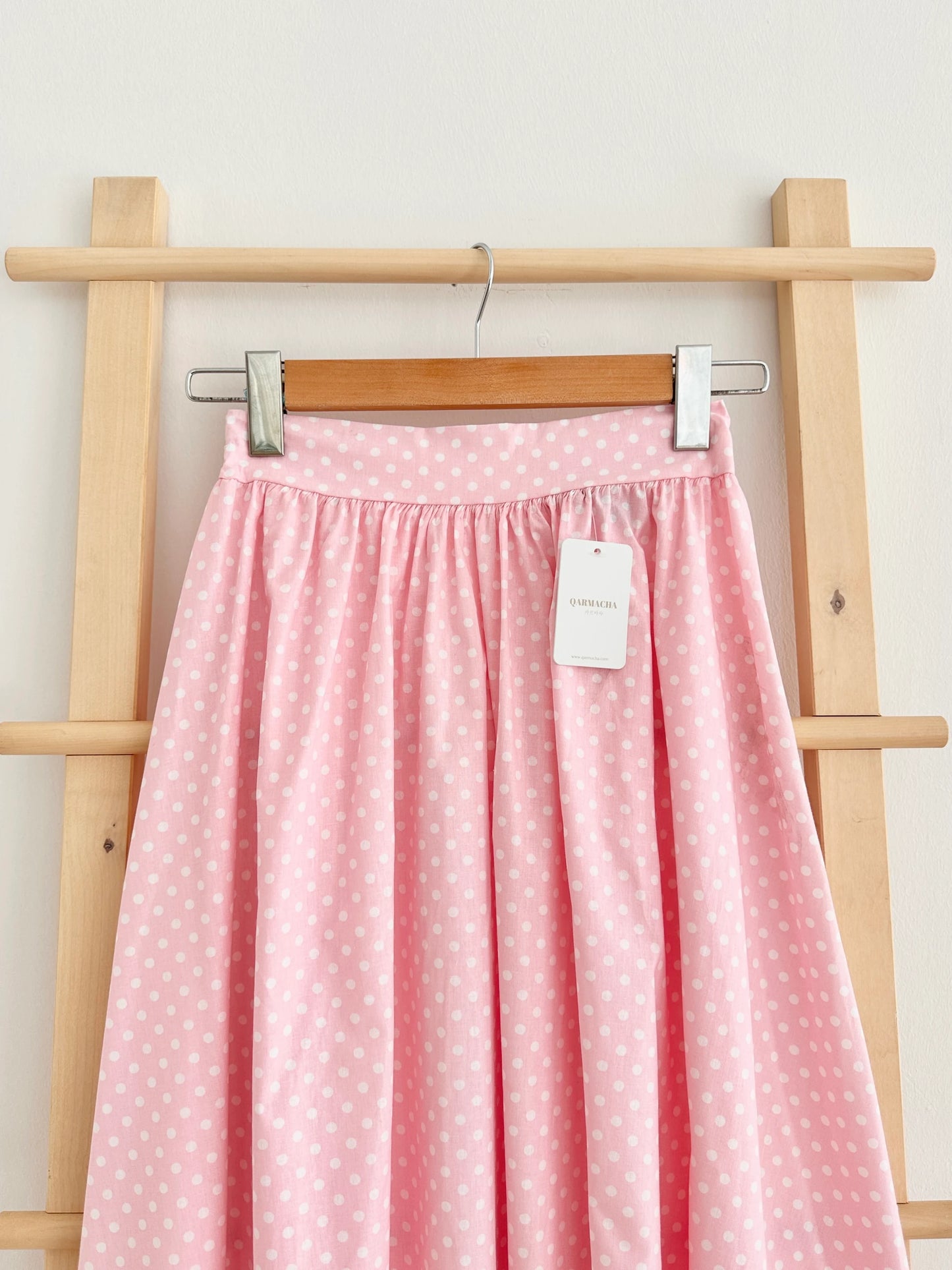 Waist Gathered Polka Dot Balloon Skirt