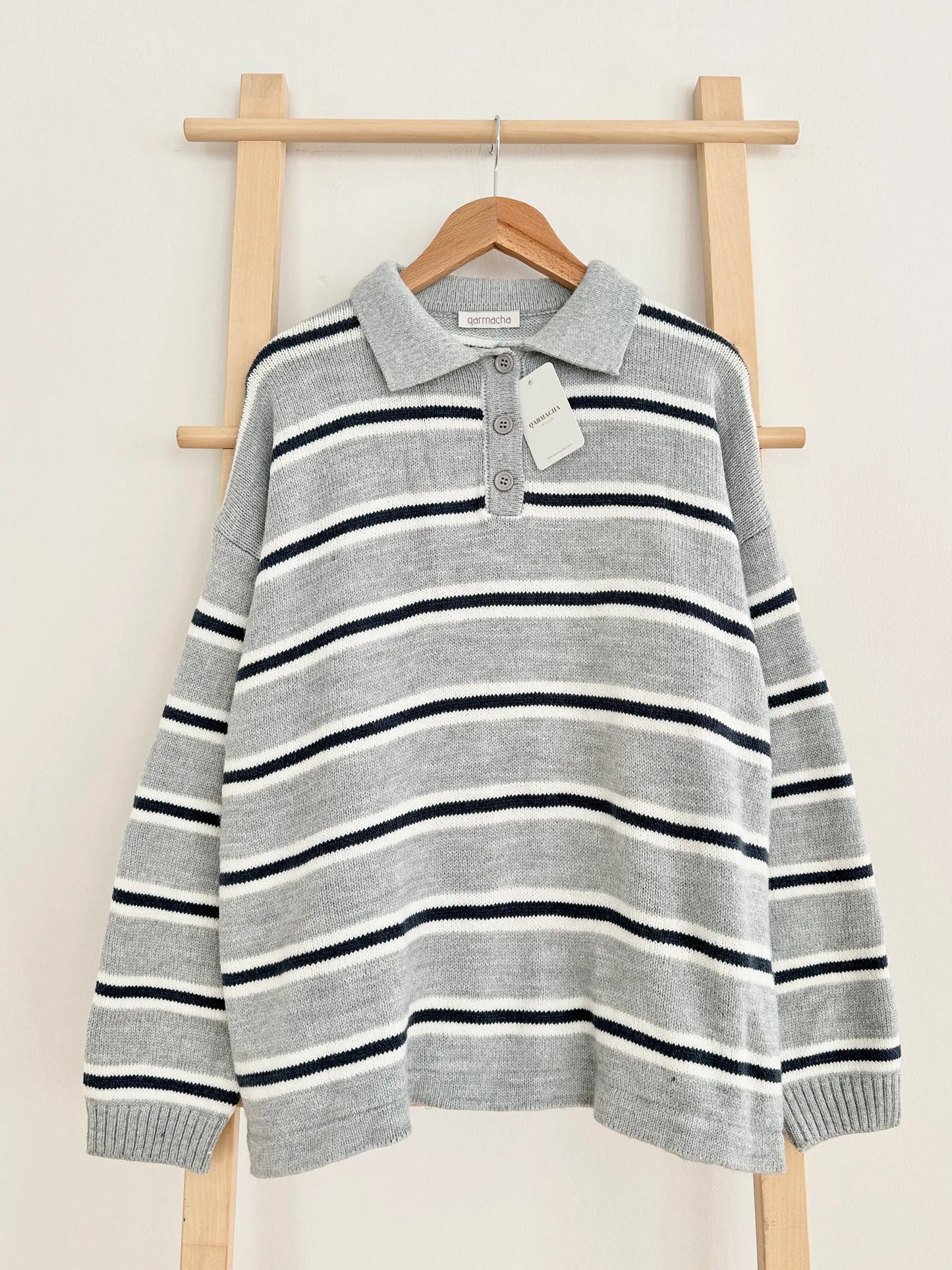 Polo Neck Striped Sweater