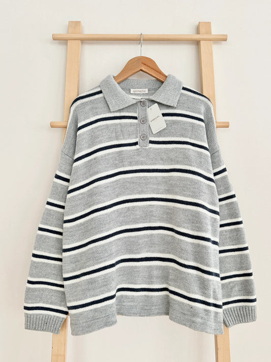 Polo Neck Striped Sweater