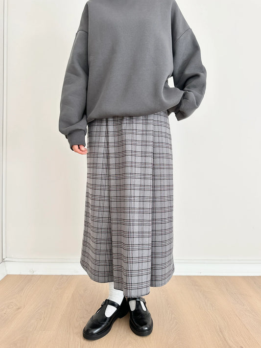 Plaid Çi̇ft Pi̇le Skirt