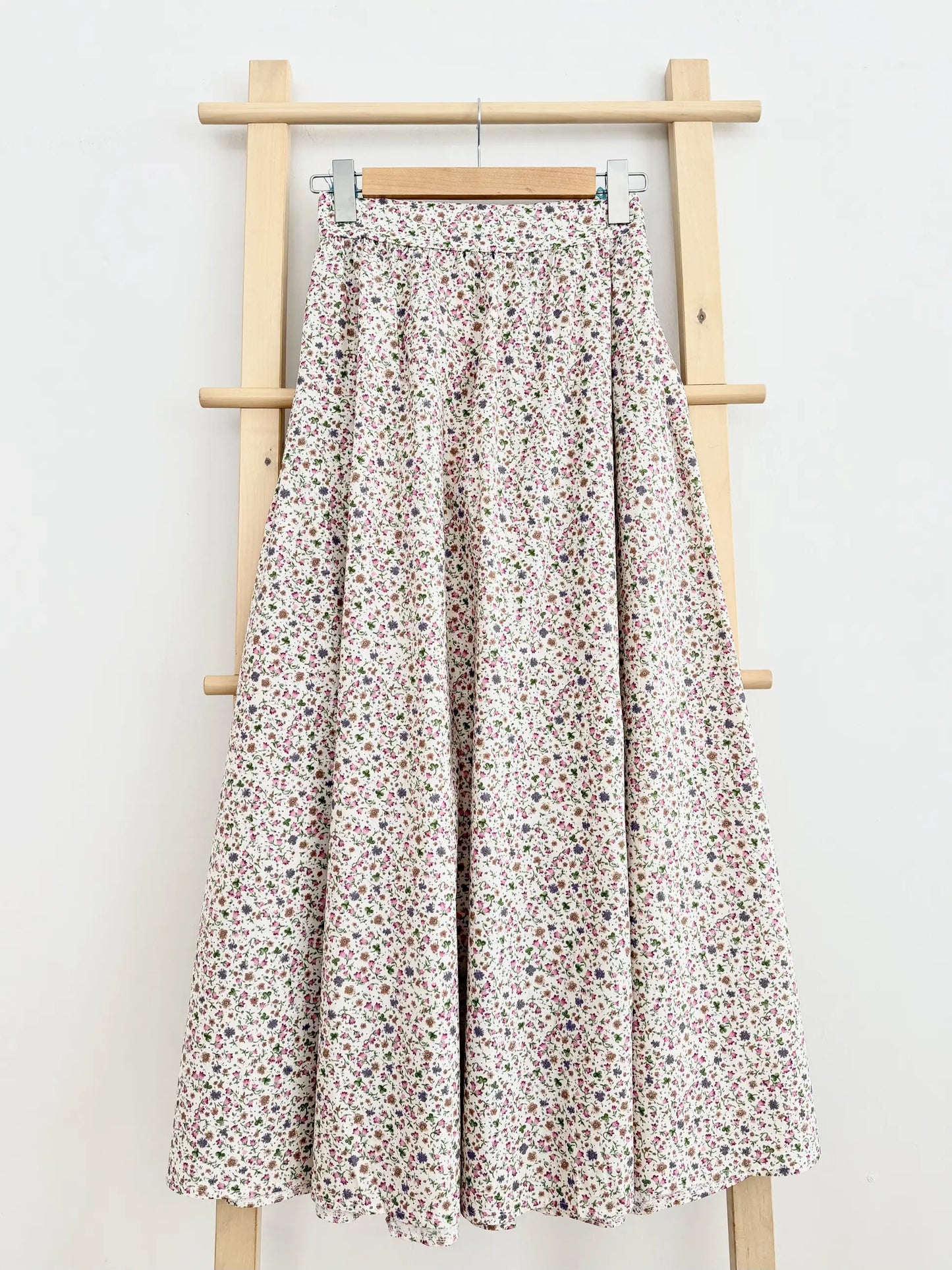 Mixed Floral Poplin Gathered Skirt