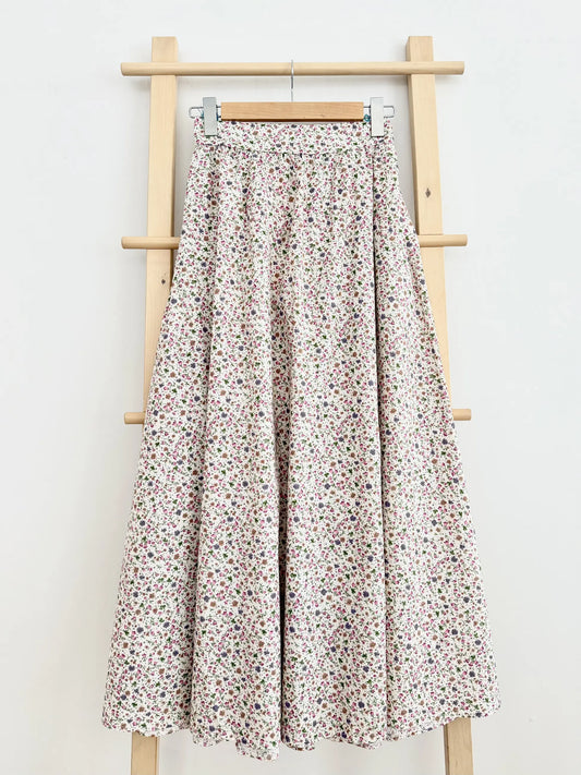 Mixed Floral Poplin Gathered Skirt