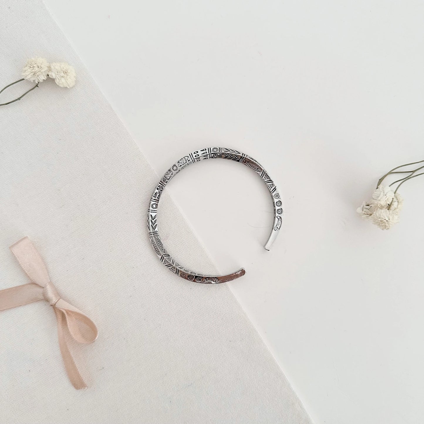 Thin Steel & Silver Mixed Bracelet