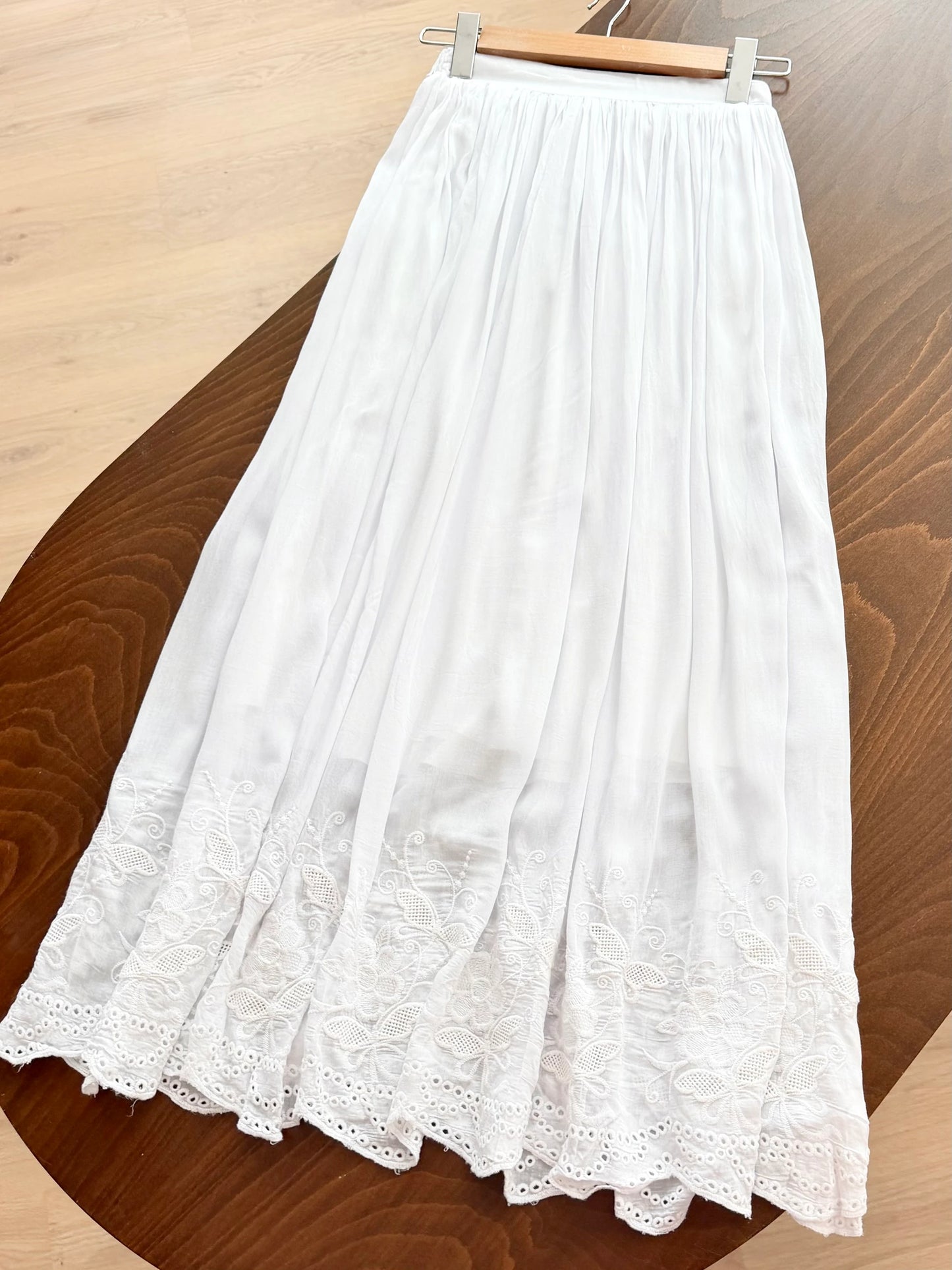 Voile Embroidered Skirted Set