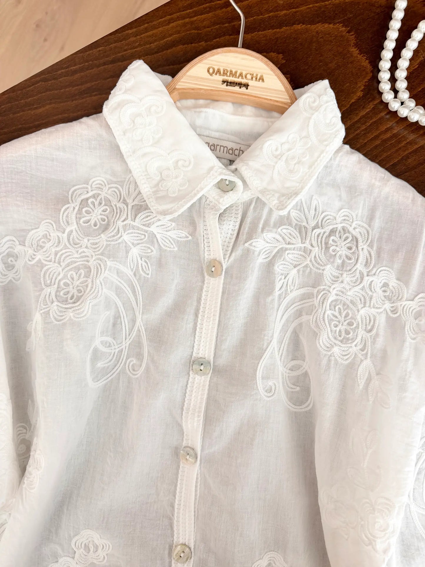Cord Embroidered Imported Shirt