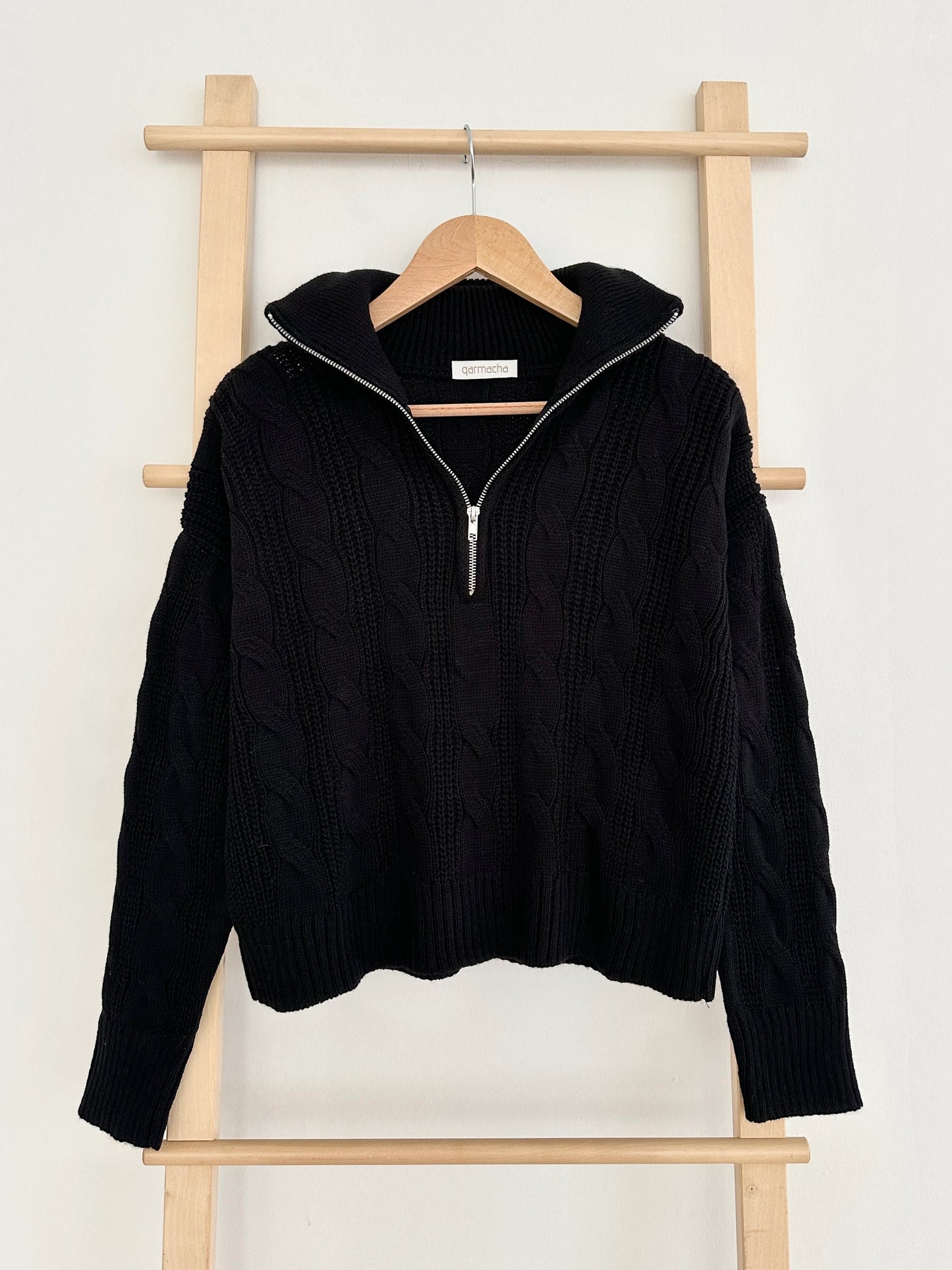 Ivy Pattern Zip Crop Sweater