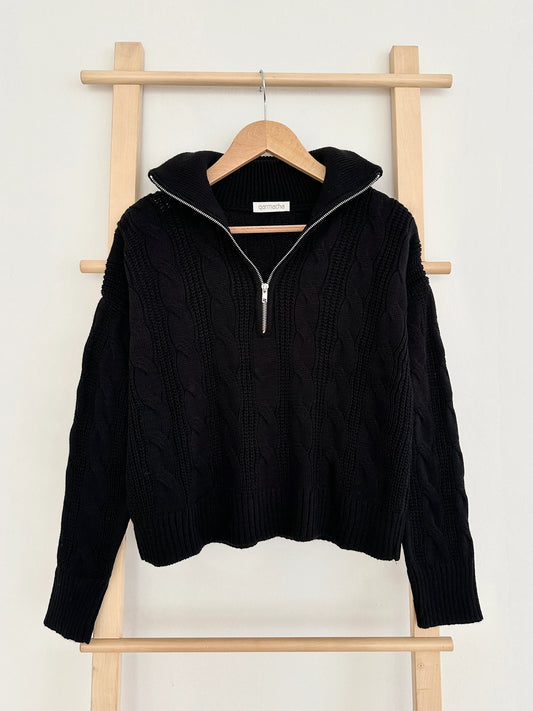 Ivy Pattern Zip Crop Sweater