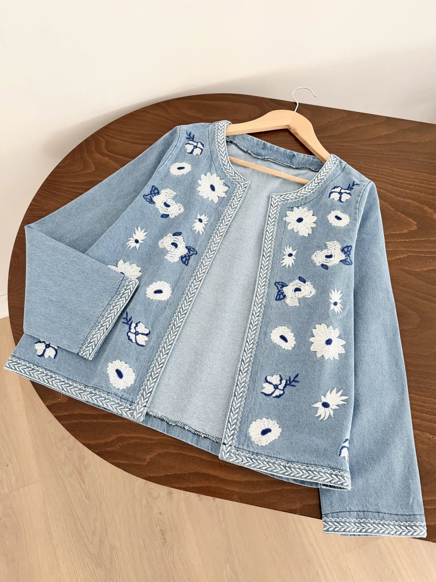 Daisy Embroidered Denim Jacket