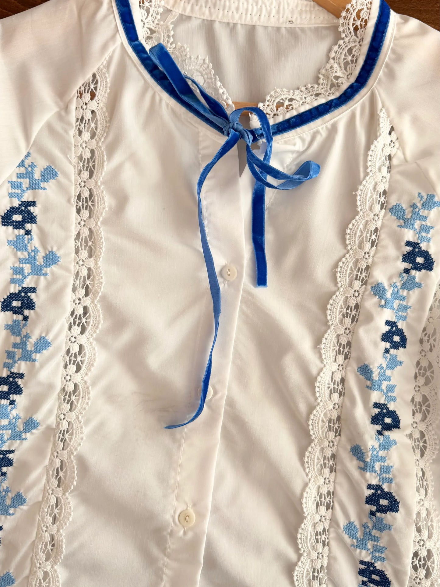 Blue Embroidered Shirt