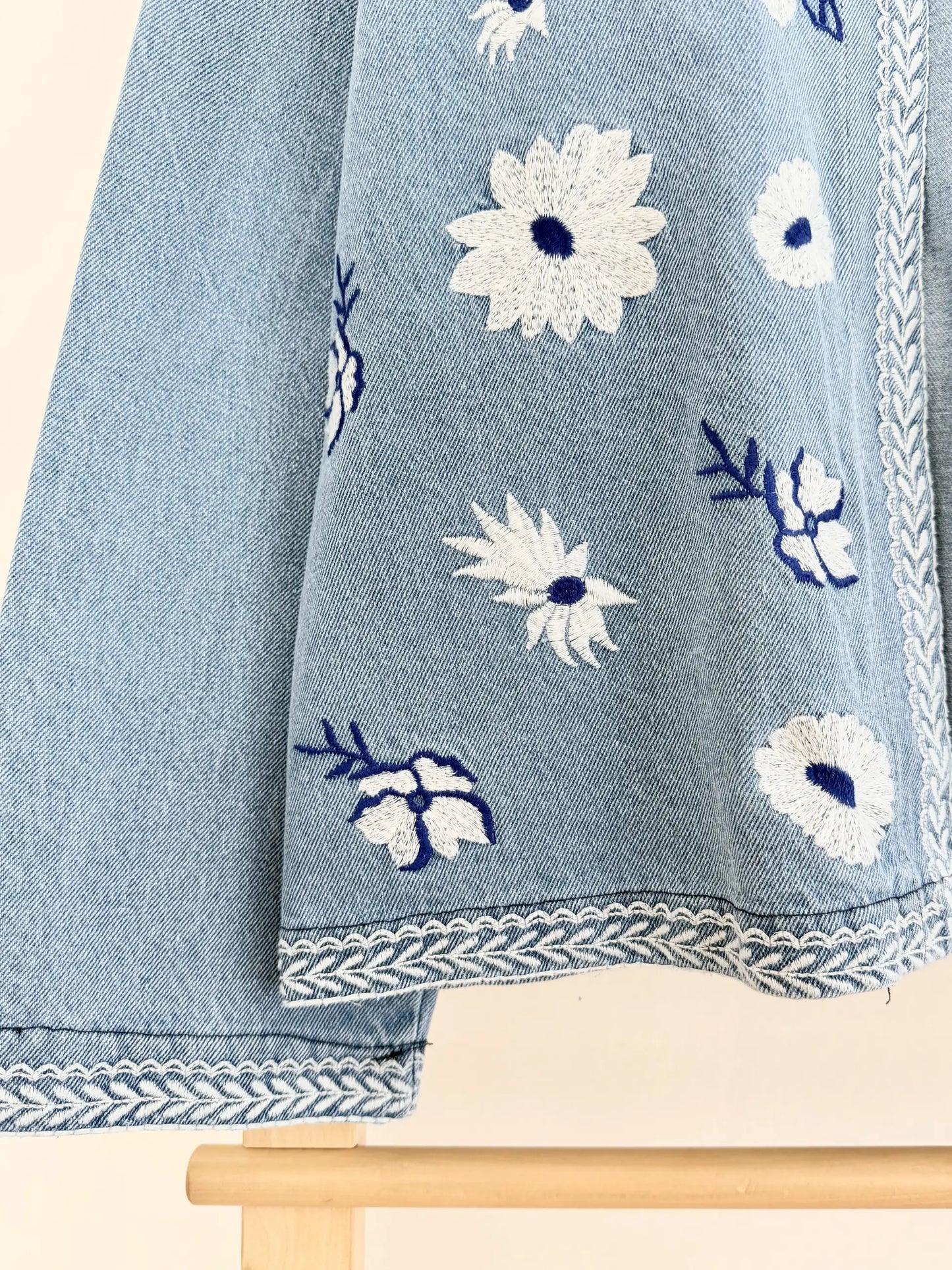 Daisy Embroidered Denim Jacket