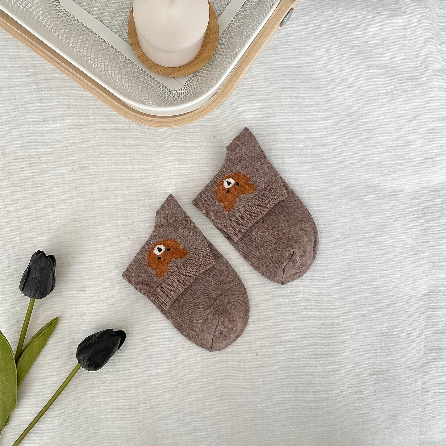 Teddy Patterned Bilek Socks