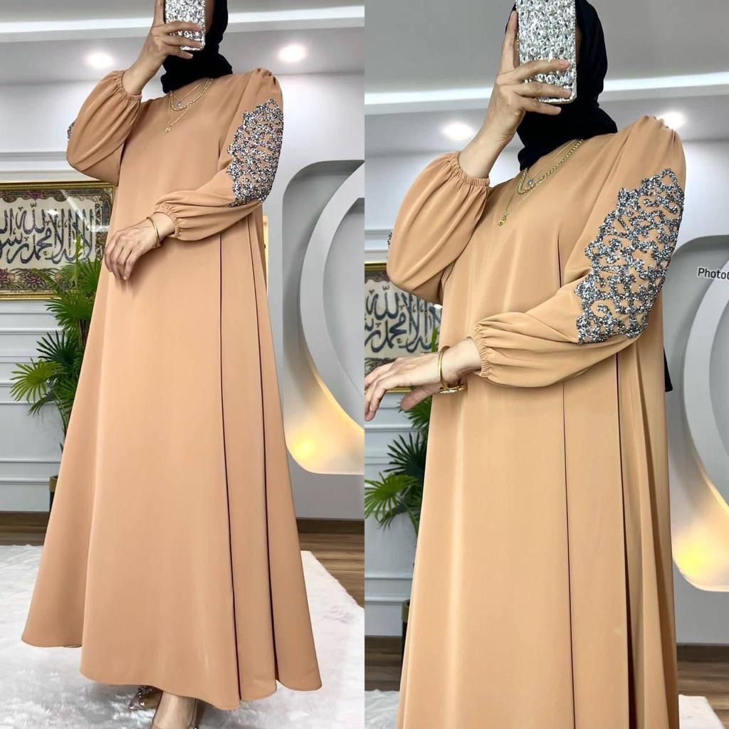 Blossom Collection Stamp Printed Abaya Dress