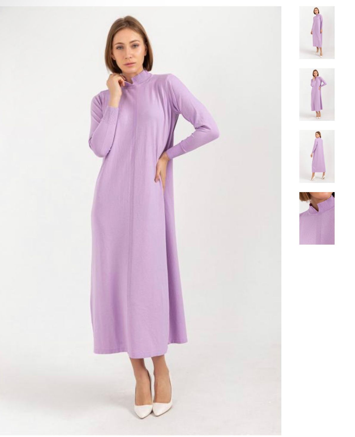 stylish long lightweight purple comfy women's knit dresses