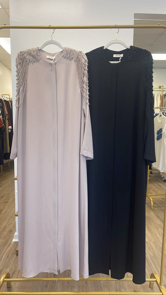 Zippered Beaded Abaya