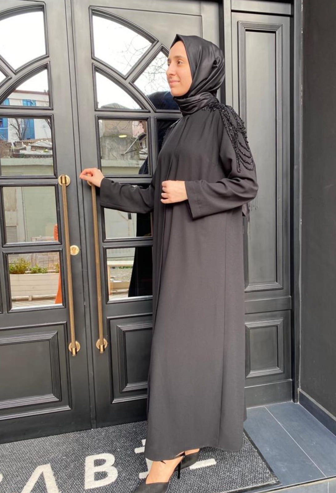 Zippered Beaded Abaya