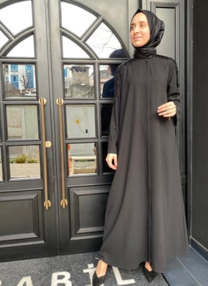 Zippered Beaded Abaya