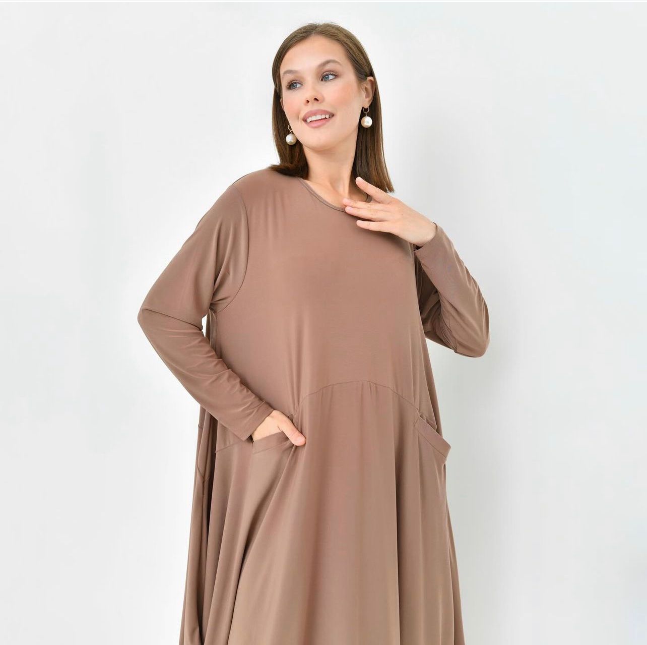 Blossom Collection Modest Sandy Brown Long Dress