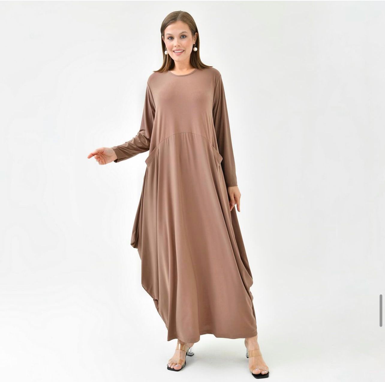 Blossom Collection Modest Sandy Brown Long Dress