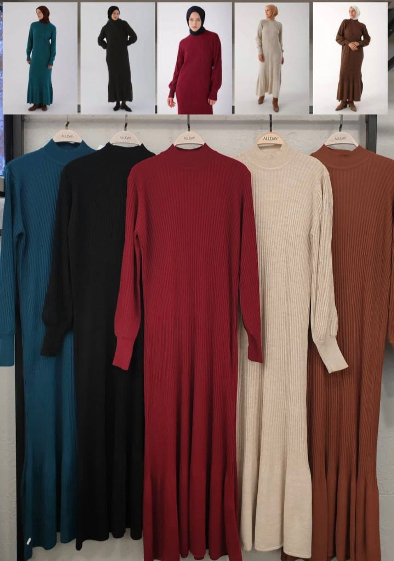 stylish knit long women's dress